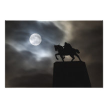 Statue of King Kralja Tomislava silhouetted Photo