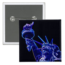 Statue of Liberty Pop Art Pinback Button