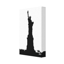Statue of Liberty Silhouette Wrapped Canvas Canvas Print