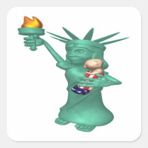 Statue Of Liberty Square Stickers