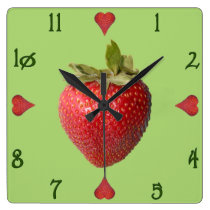 Stawberries Square Wall Clock wall clocks