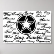 Stay Humble Words Poster