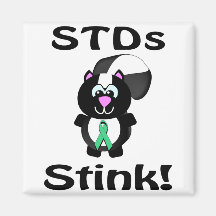 STDs Stinks Skunk Awareness Design Magnets