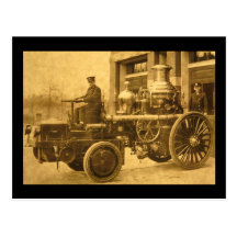 Steam Fire Engine Pumper Truck Postcard