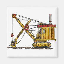 Steam Shovel Digger Construction Magnets
