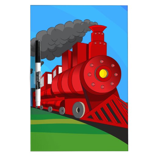 Steam Train Cartoon DryErase Boards Zazzle