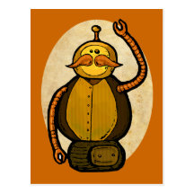 Steambot Antique Robot Post Cards