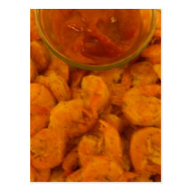 Steamed Shrimp and Cocktail Sauce Post Card