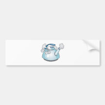 steaming tea pot kettle bumper sticker