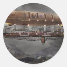 Steampunk - Blimp - Airship Maximus Round Sticker