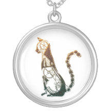 Steampunk cat necklace
