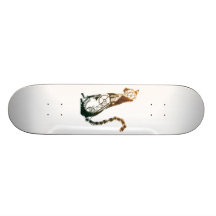 Steampunk cat skateboard