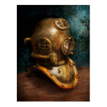 Steampunk - Diving - The diving helmet Post Card
