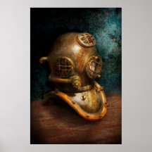 Steampunk - Diving - The diving helmet Print