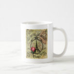 Steampunk Eiffel Tower & Red Rose Coffee Mug