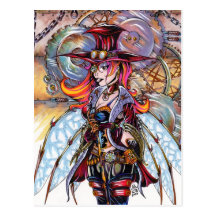 Steampunk Fairy Postcard