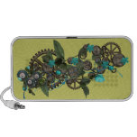 steampunk gears and aqua flowers funk punk PC speakers