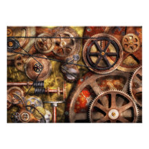 Steampunk - Gears - Inner Workings Custom Invitation