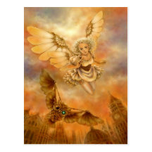 Steampunk Mechanical Owl Fantasy Art Postcard