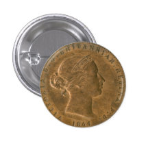 Steampunk Nostalgic 1866 British Penny Art Pinback Button