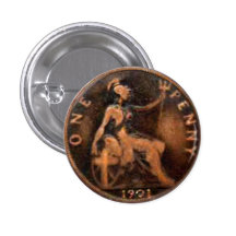Steampunk Nostalgic 1901 British Penny Art Button