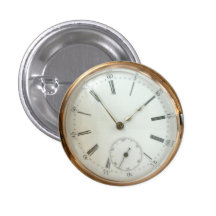 Steampunk Nostalgic Tempus Fugit Fob Watch Pinback Buttons