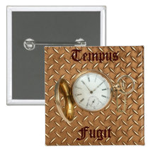 Steampunk Nostalgic Tempus Fugit (Time Flies) Pin