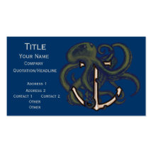 Steampunk Octopus Over Anchor Business Card Templates