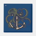 Steampunk Octopus Over Anchor Fridge Magnets