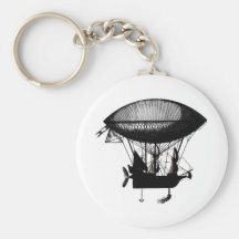 Steampunk pirate airship key chains