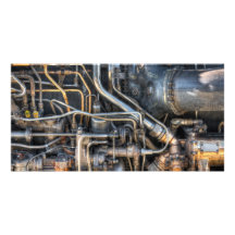 Steampunk Plumbing Pipes Photo Greeting Card