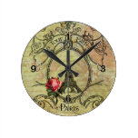 Steampunk & Red Rose Clock