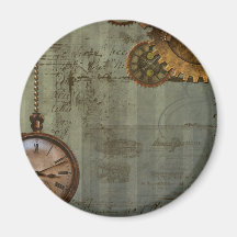 Steampunk Time Machine Fridge Magnet