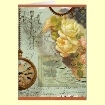 Steampunk Time & Yellow Roses cards
