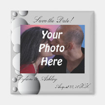 Steel Bubbles Photo Save the Date! Refrigerator Magnets
