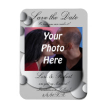 Steel Bubbles Photo Save the Date! Rectangle Magnet