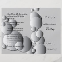 Steel Bubbles Wedding Program Flyers