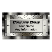 Steel Diamond Pattern Metal Look Business Cards