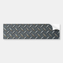 Steel diamond plate bumper stickers