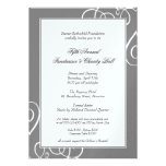 Steel grey frame enchanted swirl gala formal event invitations
