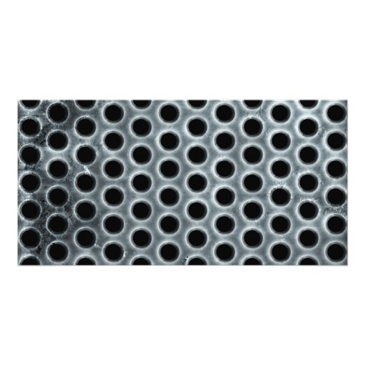 Steel Holes Metal Mesh Pattern Custom Photo Card