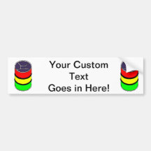 Steel Pan Rasta colours Steel Drum Design Graphic Bumper Sticker
