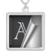 Steel Peel Monogram "A" Custom Necklace