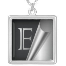 Steel Peel Monogram "E" Personalized Necklace