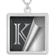 Steel Peel Monogram "K" Pendant