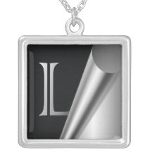 Steel Peel Monogram "L" Pendants