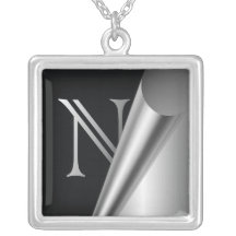 Steel Peel Monogram "N" Necklaces