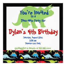 Stegosaurus Dinosaur Birthday Party Invitations