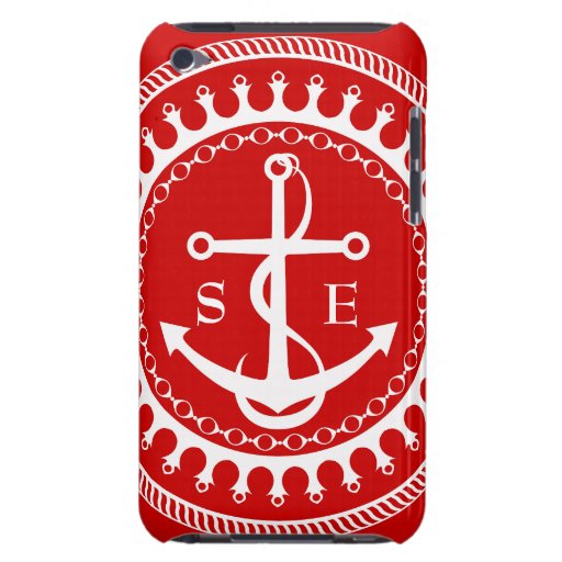 StellaRoot Anchor Down Red Preppy Personalise Case-Mate iPod Touch Case