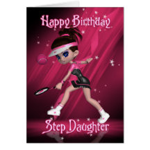 Step Daughter Birthday Card - Tennis